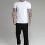 SikSilk - White Muscle Fit T-Shirt
